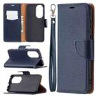 For Huawei P50 Litchi Texture Pure Color Horizontal Flip Leather Case with Holder & Card Slots & Wallet & Lanyard(Dark Blue) - 1