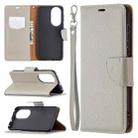 For Huawei P50 Litchi Texture Pure Color Horizontal Flip Leather Case with Holder & Card Slots & Wallet & Lanyard(Grey) - 1
