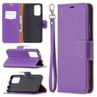 For Xiaomi Redmi Note 10 Pro Litchi Texture Pure Color Horizontal Flip Leather Case with Holder & Card Slots & Wallet & Lanyard(Purple) - 1