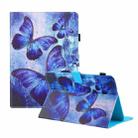 Universal Colored Drawing Horizontal Flip PU Leather Case with Holder & Card Slots & Wallet, Specification:8 inch(Blue Butterflies) - 1