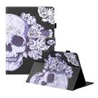 Universal Colored Drawing Horizontal Flip PU Leather Case with Holder & Card Slots & Wallet, Specification:8 inch(Flower Skull) - 1