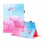 Universal Colored Drawing Horizontal Flip PU Leather Case with Holder & Card Slots & Wallet, Specification:10 inch(Flamingo) - 1