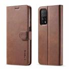 For Xiaomi Redmi Note 10 / Note 10S LC.IMEEKE Calf Texture Horizontal Flip Leather Case with Holder & Card Slots & Wallet(Brown) - 1