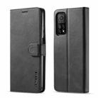 For Xiaomi Redmi Note 10 / Note 10S LC.IMEEKE Calf Texture Horizontal Flip Leather Case with Holder & Card Slots & Wallet(Black) - 1