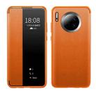 For Huawei Mate 30 Magnetic Side Window View Shockproof Horizontal Flip Leather Smart Case(Orange) - 1