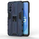 For OPPO A55 5G Supersonic PC + TPU Shock-proof Protective Case with Holder(Dark Blue) - 1