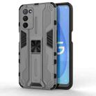 For OPPO A55 5G Supersonic PC + TPU Shock-proof Protective Case with Holder(Gray) - 1