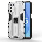 For OPPO A55 5G Supersonic PC + TPU Shock-proof Protective Case with Holder(Silver) - 1