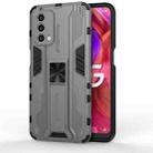 For OPPO A93 5G Supersonic PC + TPU Shock-proof Protective Case with Holder(Gray) - 1