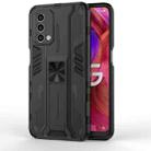 For OPPO A93 5G Supersonic PC + TPU Shock-proof Protective Case with Holder(Black) - 1