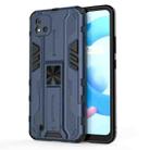 For OPPO Realme C20 Supersonic PC + TPU Shock-proof Protective Case with Holder(Dark Blue) - 1