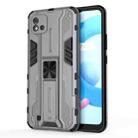 For OPPO Realme C20 Supersonic PC + TPU Shock-proof Protective Case with Holder(Gray) - 1