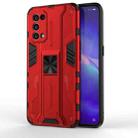 For OPPO Reno5 5G / 4G Supersonic PC + TPU Shock-proof Protective Case with Holder(Red) - 1