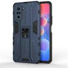 For Xiaomi Redmi K40 / K40 Pro Supersonic PC + TPU Shock-proof Protective Case with Holder(Dark Blue) - 1