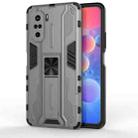 For Xiaomi Redmi K40 / K40 Pro Supersonic PC + TPU Shock-proof Protective Case with Holder(Gray) - 1