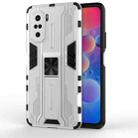 For Xiaomi Redmi K40 / K40 Pro Supersonic PC + TPU Shock-proof Protective Case with Holder(Silver) - 1