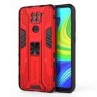 For Xiaomi Redmi Note 9 Supersonic PC + TPU Shock-proof Protective Case with Holder(Red) - 1