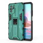 For Xiaomi Redmi Note 10 4G Supersonic PC + TPU Shock-proof Protective Case with Holder(Green) - 1