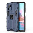 For Xiaomi Redmi Note 10 4G Supersonic PC + TPU Shock-proof Protective Case with Holder(Dark Blue) - 1
