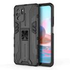 For Xiaomi Redmi Note 10 4G Supersonic PC + TPU Shock-proof Protective Case with Holder(Black) - 1