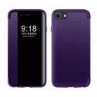 Magnetic Side Window View Shockproof Horizontal Flip Leather Case For iPhone SE 2022 / SE 2020 / 8 / 7(Purple) - 1