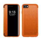 Magnetic Side Window View Shockproof Horizontal Flip Leather Case For iPhone SE 2022 / SE 2020 / 8 / 7(Orange) - 1