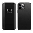 For iPhone 11 Magnetic Side Window View Shockproof Horizontal Flip Leather Case (Black) - 1