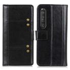 For Sony Xperia 1 III Peas Crazy Horse Texture Horizontal Flip Leather Case with Holder & Card Slots & Wallet(Black) - 1