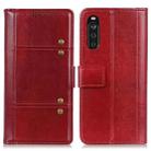 For Sony Xperia 10 III Peas Crazy Horse Texture Horizontal Flip Leather Case with Holder & Card Slots & Wallet(Red) - 1