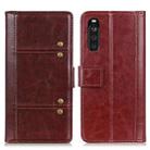 For Sony Xperia 10 III Peas Crazy Horse Texture Horizontal Flip Leather Case with Holder & Card Slots & Wallet(Brown) - 1