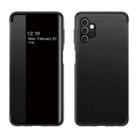 For Samsung Galaxy A32 5G Magnetic Side Window View Shockproof Horizontal Flip Leather Case(Black) - 1