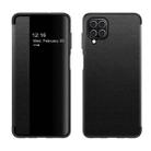 For Samsung Galaxy A42 Magnetic Side Window View Shockproof Horizontal Flip Leather Case(Black) - 1