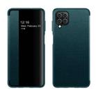 For Samsung Galaxy A42 Magnetic Side Window View Shockproof Horizontal Flip Leather Case(Green) - 1