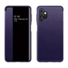 For Samsung Galaxy A52 4G / 5G Magnetic Side Window View Shockproof Horizontal Flip Leather Case(Purple) - 1