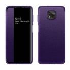 For Motorola Moto G Power(2021) Magnetic Side Window View Shockproof Horizontal Flip Leather Case(Purple) - 1