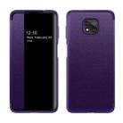 For Motorola Moto G Play(2021) Magnetic Side Window View Shockproof Horizontal Flip Leather Case(Purple) - 1