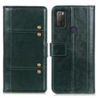 For alcatel 1S (2021) Peas Crazy Horse Texture Horizontal Flip Leather Case with Holder & Card Slots & Wallet(Green) - 1