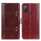 For alcatel 1S (2021) Peas Crazy Horse Texture Horizontal Flip Leather Case with Holder & Card Slots & Wallet(Brown) - 1