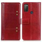 For alcatel 3L (2021) Peas Crazy Horse Texture Horizontal Flip Leather Case with Holder & Card Slots & Wallet(Red) - 1
