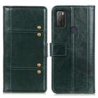 For alcatel 3L (2021) Peas Crazy Horse Texture Horizontal Flip Leather Case with Holder & Card Slots & Wallet(Green) - 1