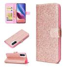 For Samsung Galaxy A02s (EU Version) Glitter Powder Horizontal Flip Leather Case with Card Slots & Holder & Photo Frame & Wallet(Rose Gold) - 1