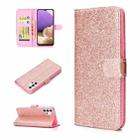 For Samsung Galaxy A32 5G Glitter Powder Horizontal Flip Leather Case with Card Slots & Holder & Photo Frame & Wallet(Rose Gold) - 1