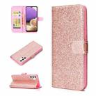 For Samsung Galaxy A32 4G Glitter Powder Horizontal Flip Leather Case with Card Slots & Holder & Photo Frame & Wallet(Rose Gold) - 1