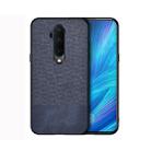 For OnePlus 7T Pro Shockproof Splicing PU + Cloth Protective Case(Blue) - 1