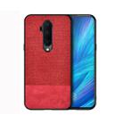 For OnePlus 7T Pro Shockproof Splicing PU + Cloth Protective Case(Red) - 1