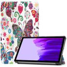 For Samsung Galaxy Tab A7 Lite T225 Colored Drawing Pattern Horizontal Flip Leather Case with Three-folding Holder(Color Butterfly) - 1