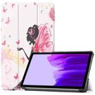For Samsung Galaxy Tab A7 Lite T225 Colored Drawing Pattern Horizontal Flip Leather Case with Three-folding Holder(Elf Girl) - 1