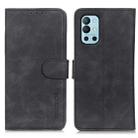 For OnePlus 9R KHAZNEH Retro Texture PU + TPU Horizontal Flip Leather Case with Holder & Card Slots & Wallet(Black) - 1