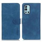 For OnePlus 9R KHAZNEH Retro Texture PU + TPU Horizontal Flip Leather Case with Holder & Card Slots & Wallet(Blue) - 1