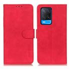 For OPPO A54 4G KHAZNEH Retro Texture PU + TPU Horizontal Flip Leather Case with Holder & Card Slots & Wallet(Red) - 1